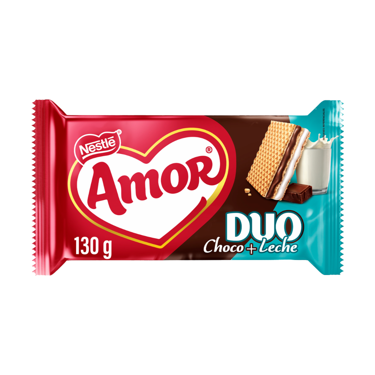 Galletas Waffer Duo Sabor Leche+Chocolate AMOR 130 G