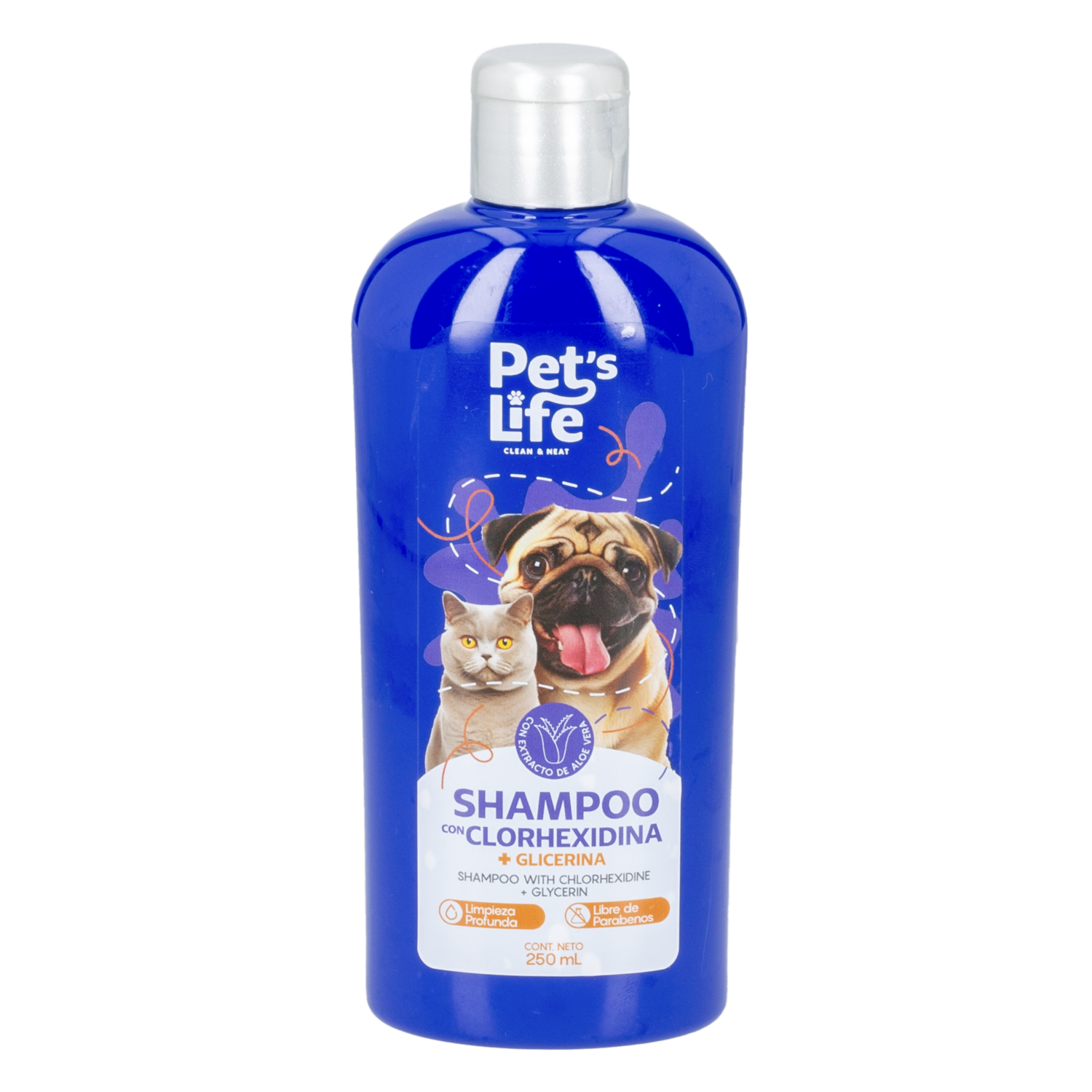 Shampoo Para Mascotas Baño Saludable PETS LIFE 250 Ml