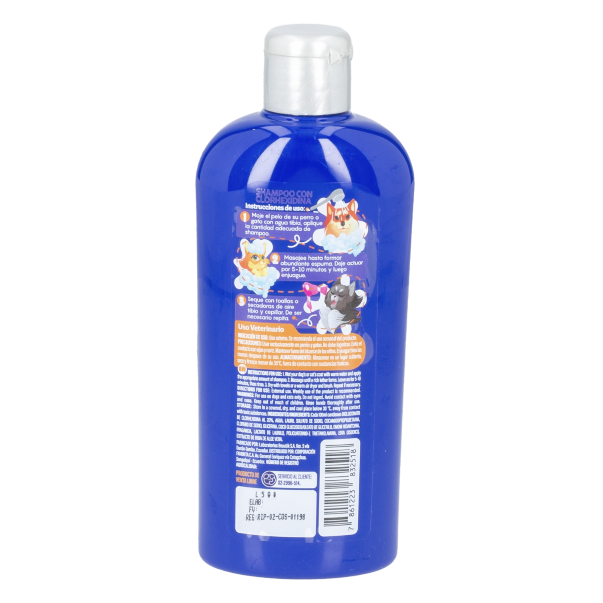 Shampoo Para Mascotas Baño Saludable PETS LIFE 250 Ml