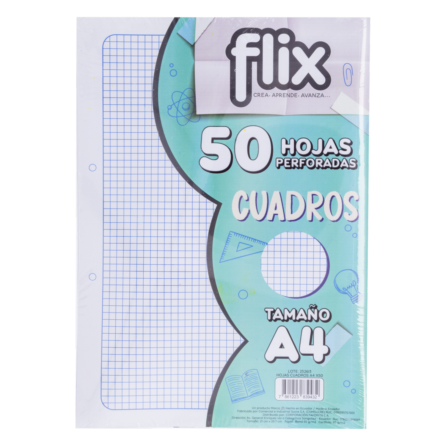 Hojas Cuadros A4 FLIX 50 Uds