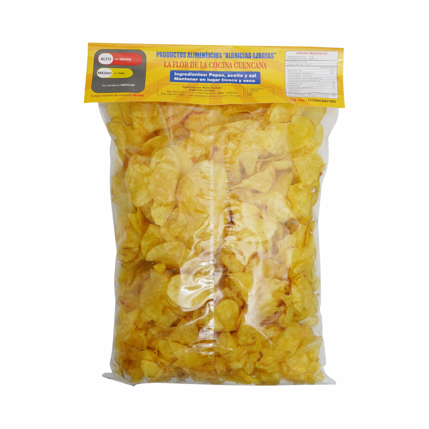 Papas Fritas Super Gigante ALBRICIAS AZUAYAS 380 G