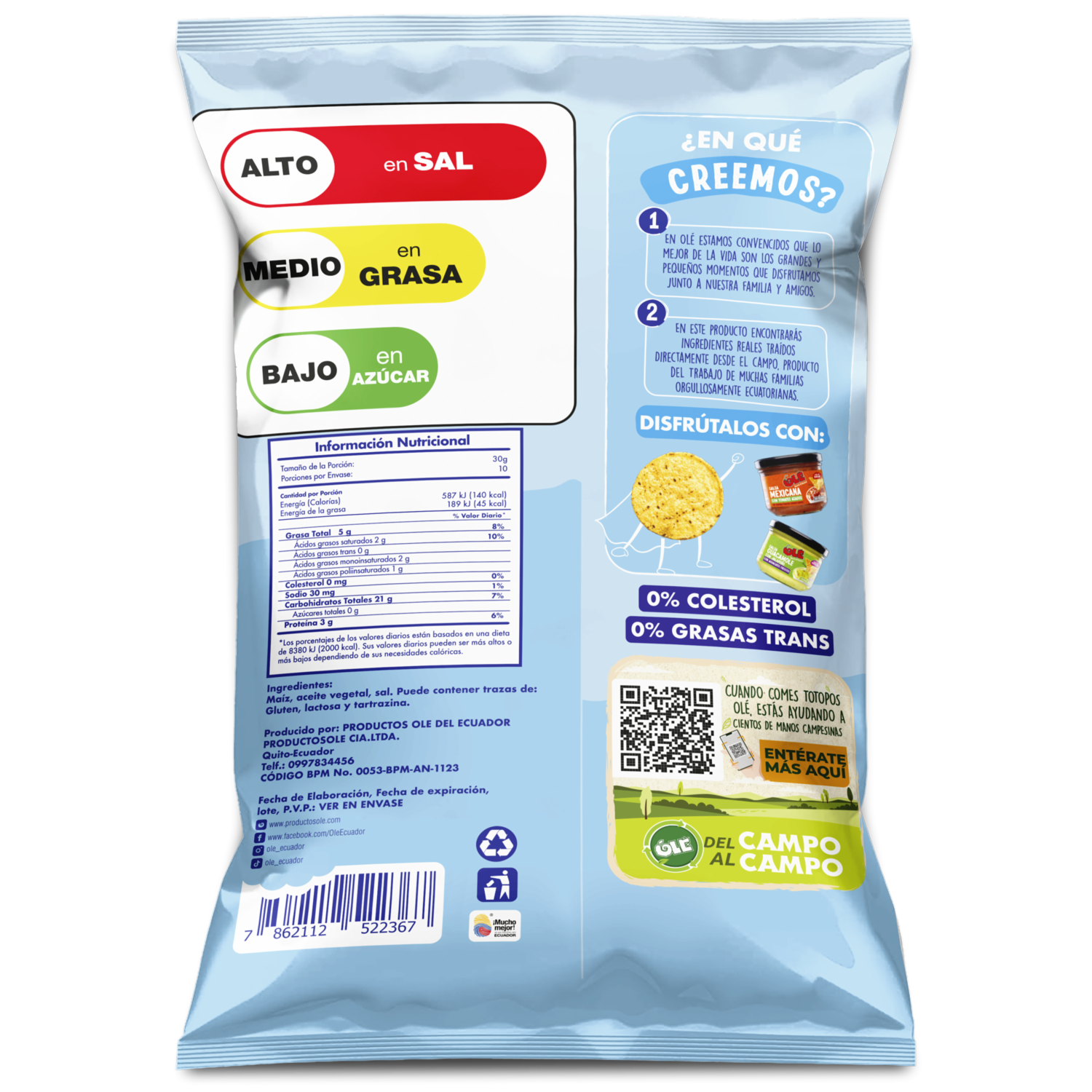 Totopos Sabor Natura OLÉ 300 G