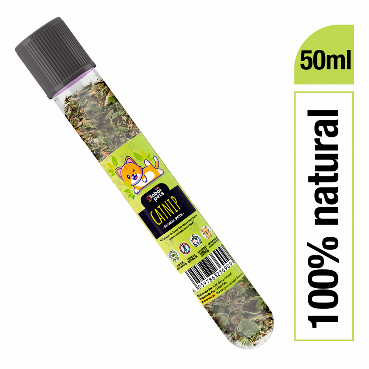 Catnip Hierba Para Diversión De Gatos GLOBAL PETS Tubo 50 Ml