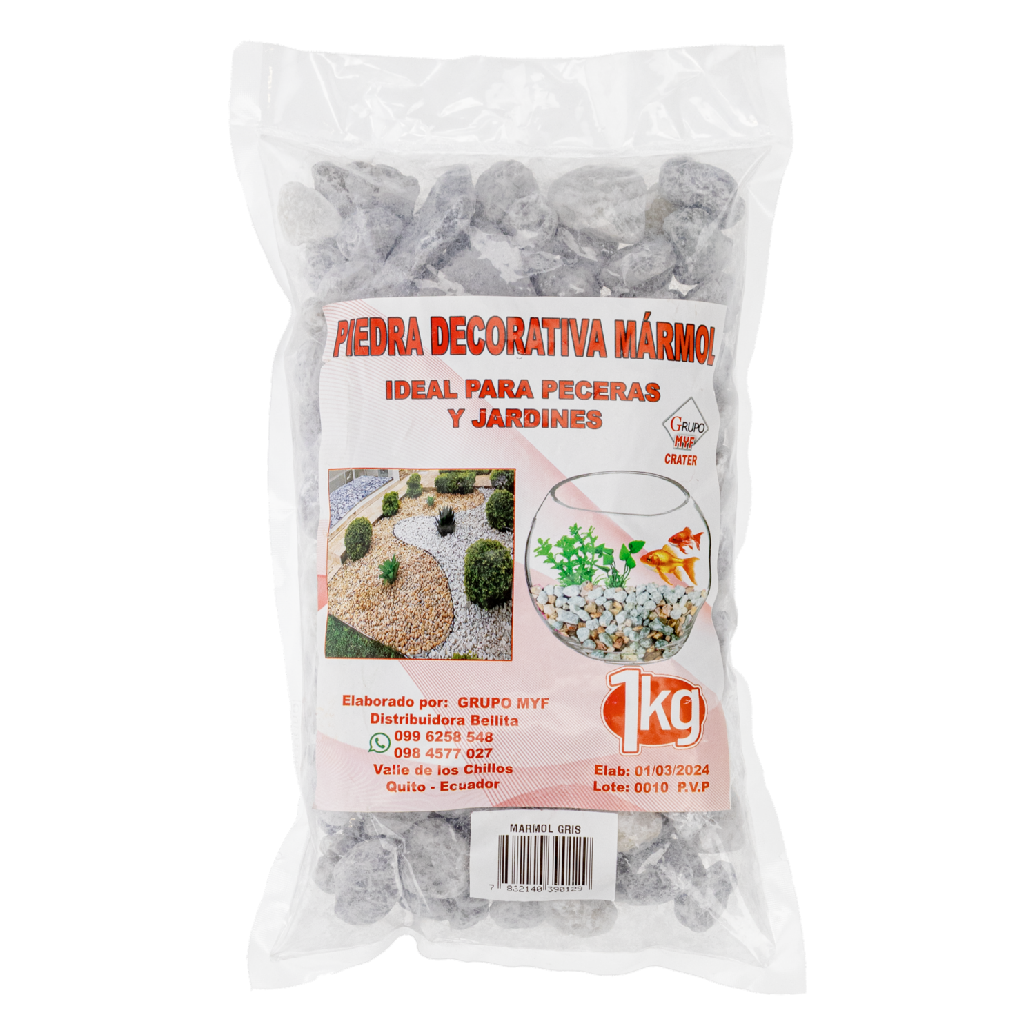Piedras Decorativas Color Gris Natural CRATER 1 Kg