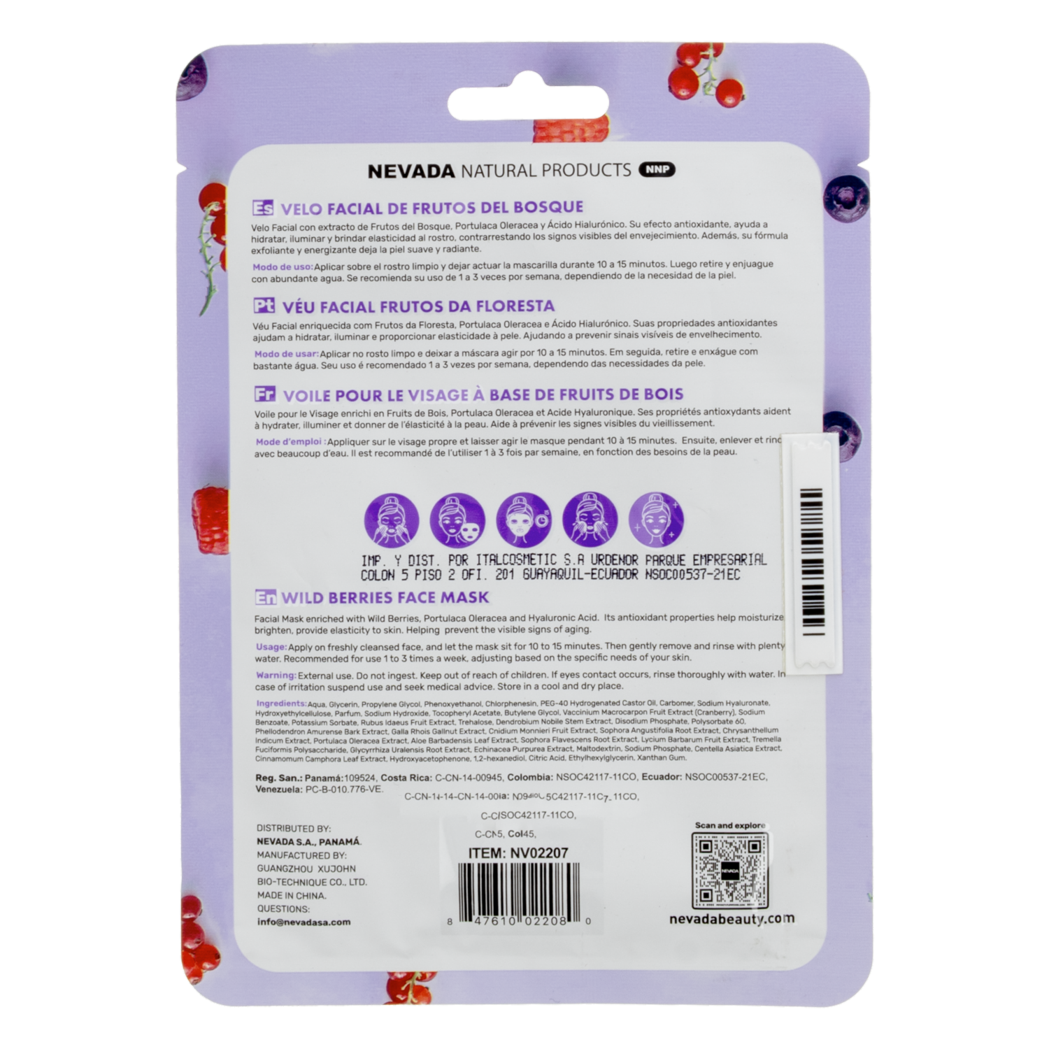 Mascarilla Facial Antioxidante De Frutos Del Bosque NEVADA 30 G