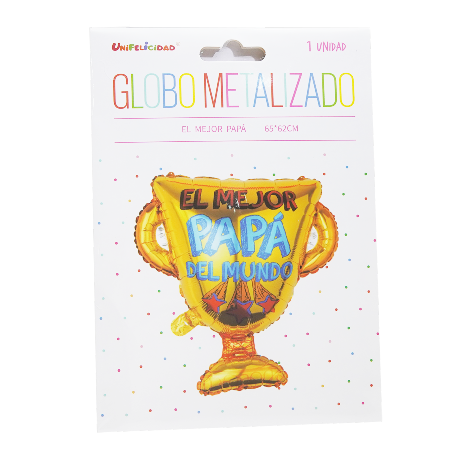 Globo Metalizado El Mejor Papá UNIFELICIDAD 65 Cm X 62 Cm