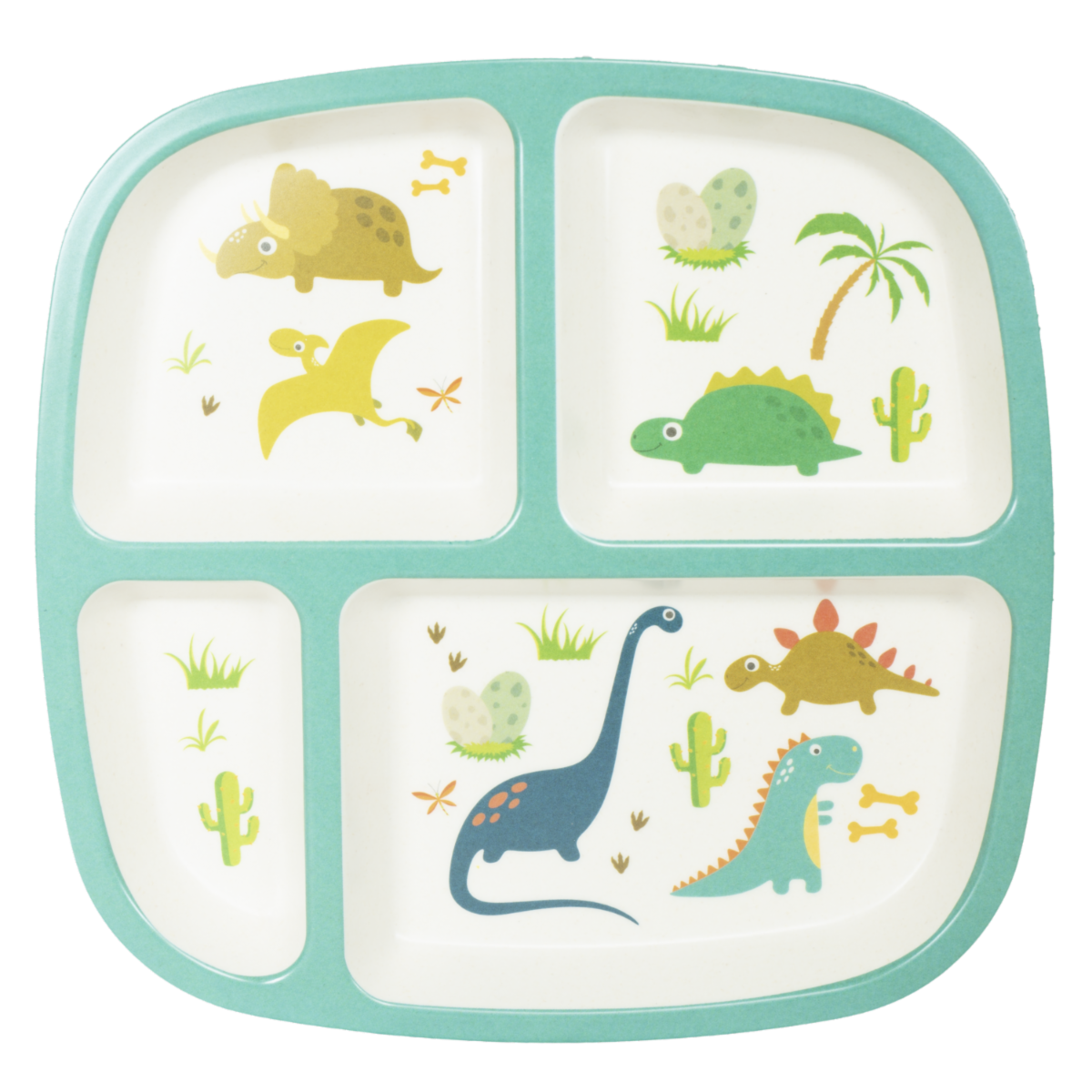 Plato Con Divisiones Diseño Infantil Dinosaurios FREE HOME 22.8X2 Cm