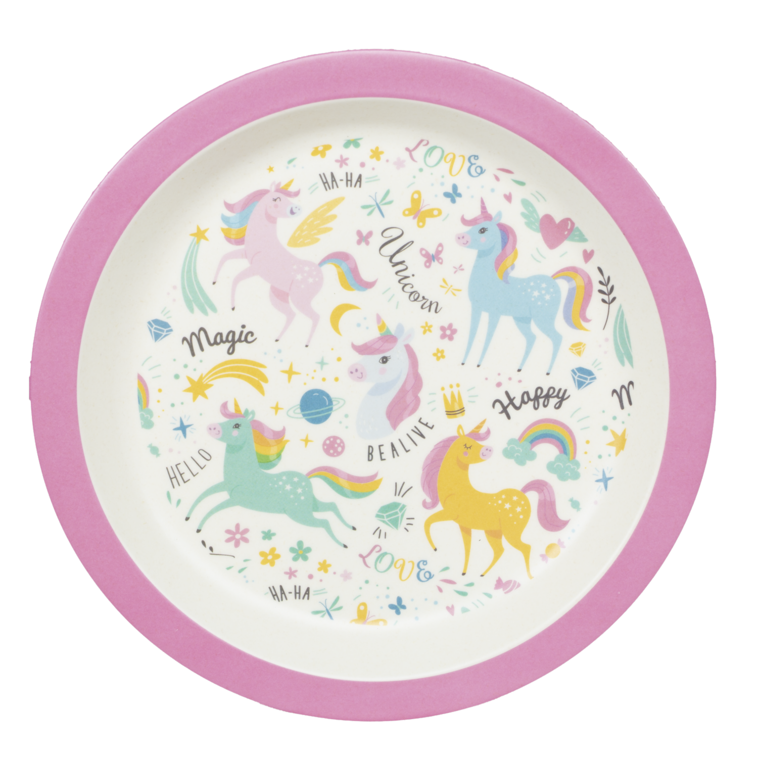 Plato Tendido Diseño Infantil Unicornios FREE HOME 21.5X1.8 Cm