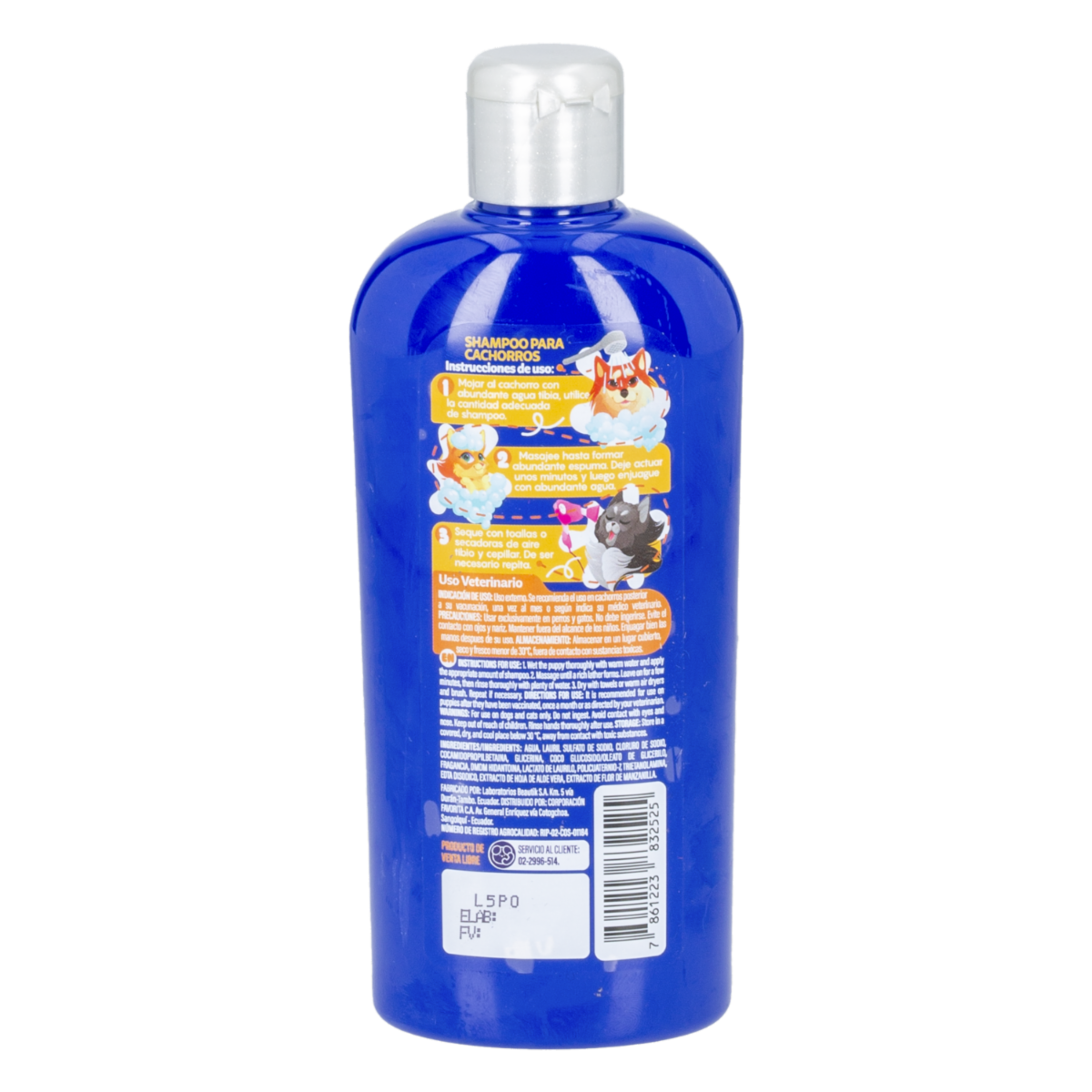 Shampoo Para Mascotas Cachorros PETS LIFE 250 Ml