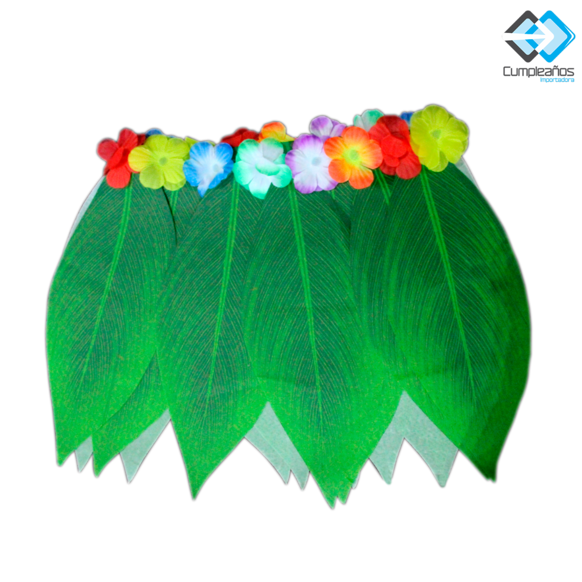 Disfráz Falda Hawaiano Sintética Hojas Verde IMPORTADORA CUMPLEAÑOS 35 Cm X 35 Cm