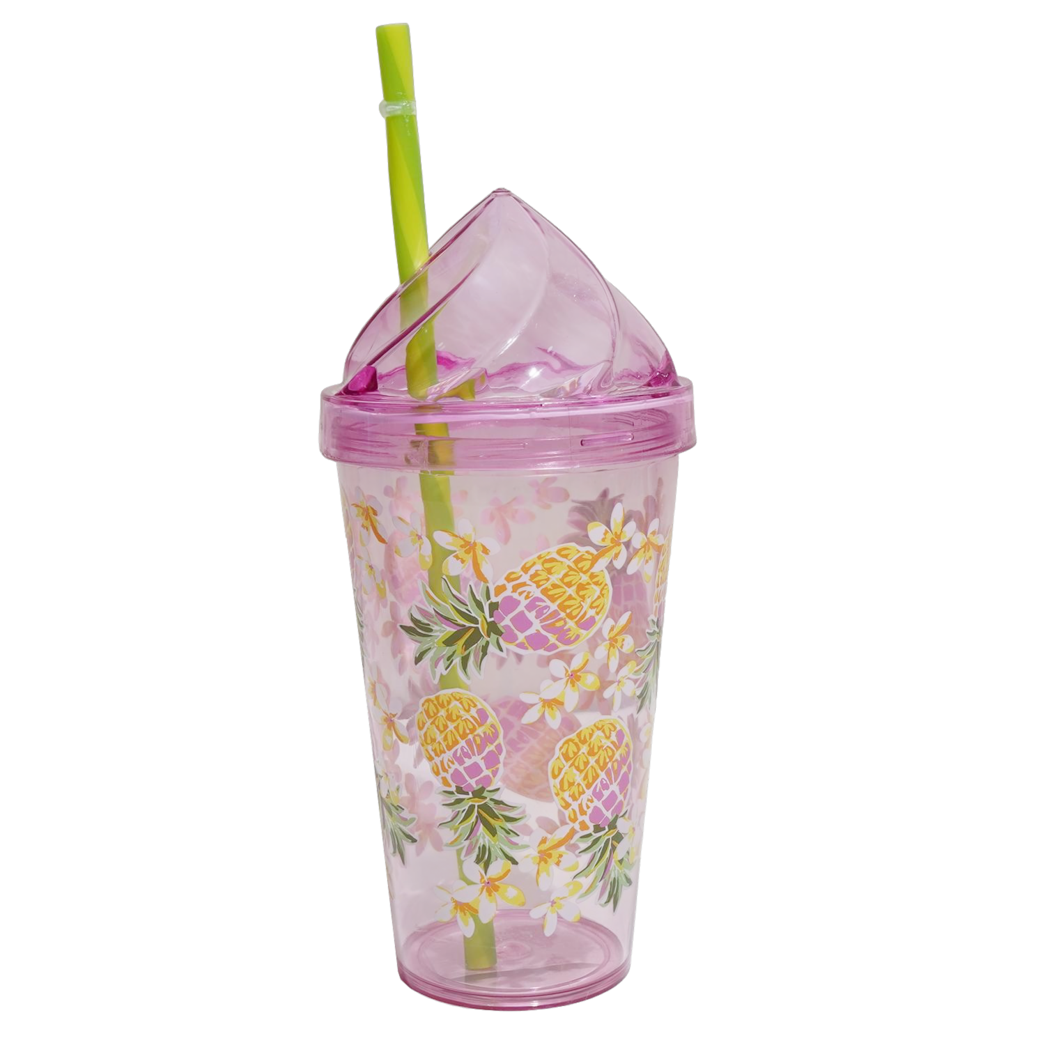 Vaso Con Sorbete Diseño Piñas HEREVIN Rosado