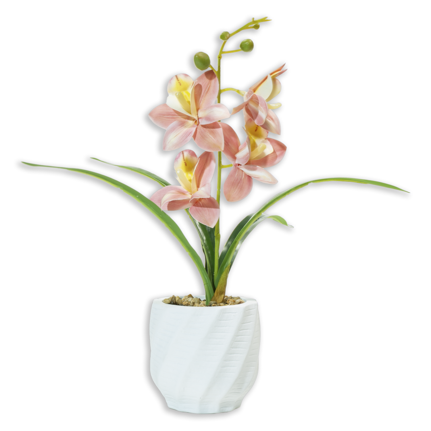 Orquídea Artificial Rosada En Maceta Blanca SKYLARK Unidad