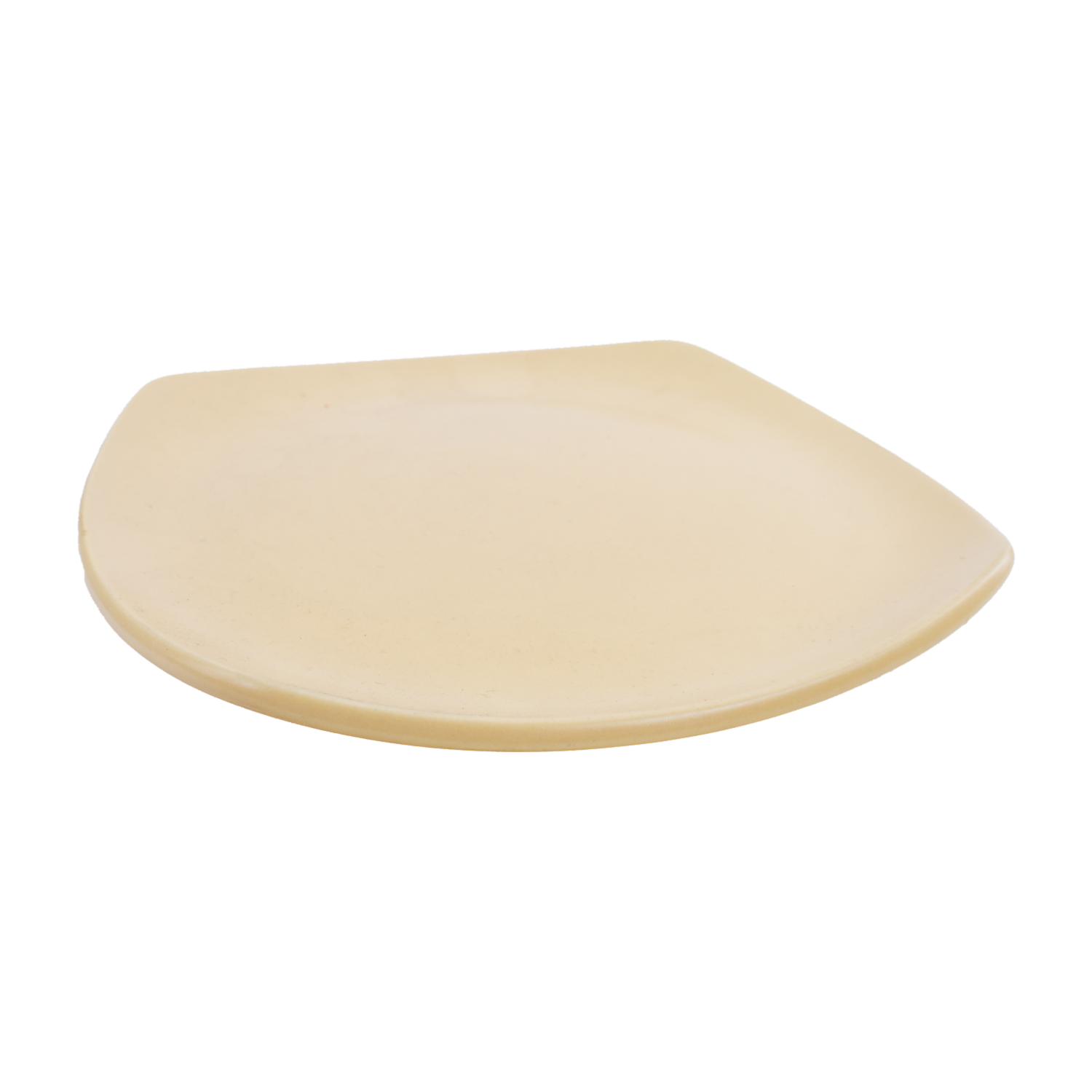 Plato Postre Color Mate Amarillo Tostado Diseño Semicuadrado CERÁMICA ANDINA Unidad