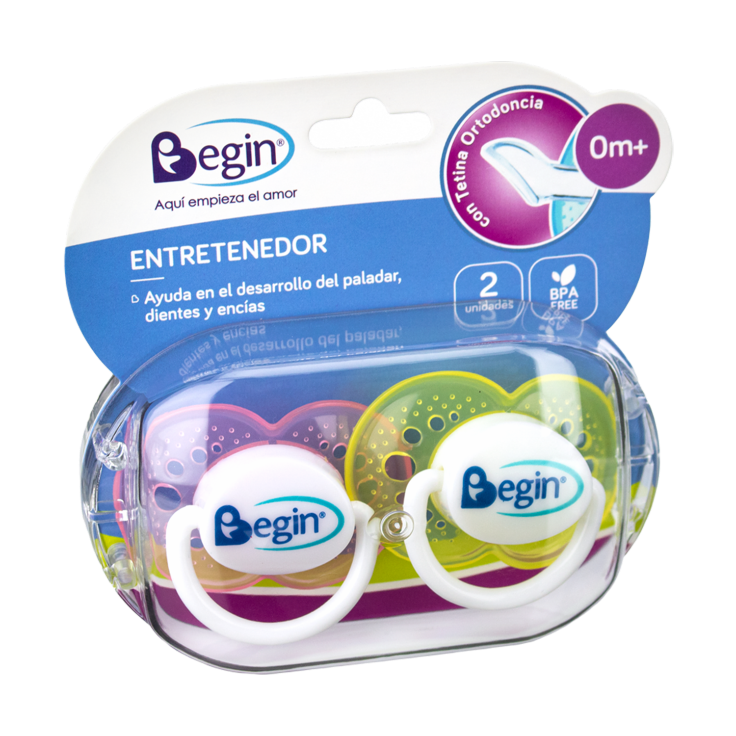 Chupón Para Bebé Con Tetina Ortodoncia BEGIN X 2 Uds