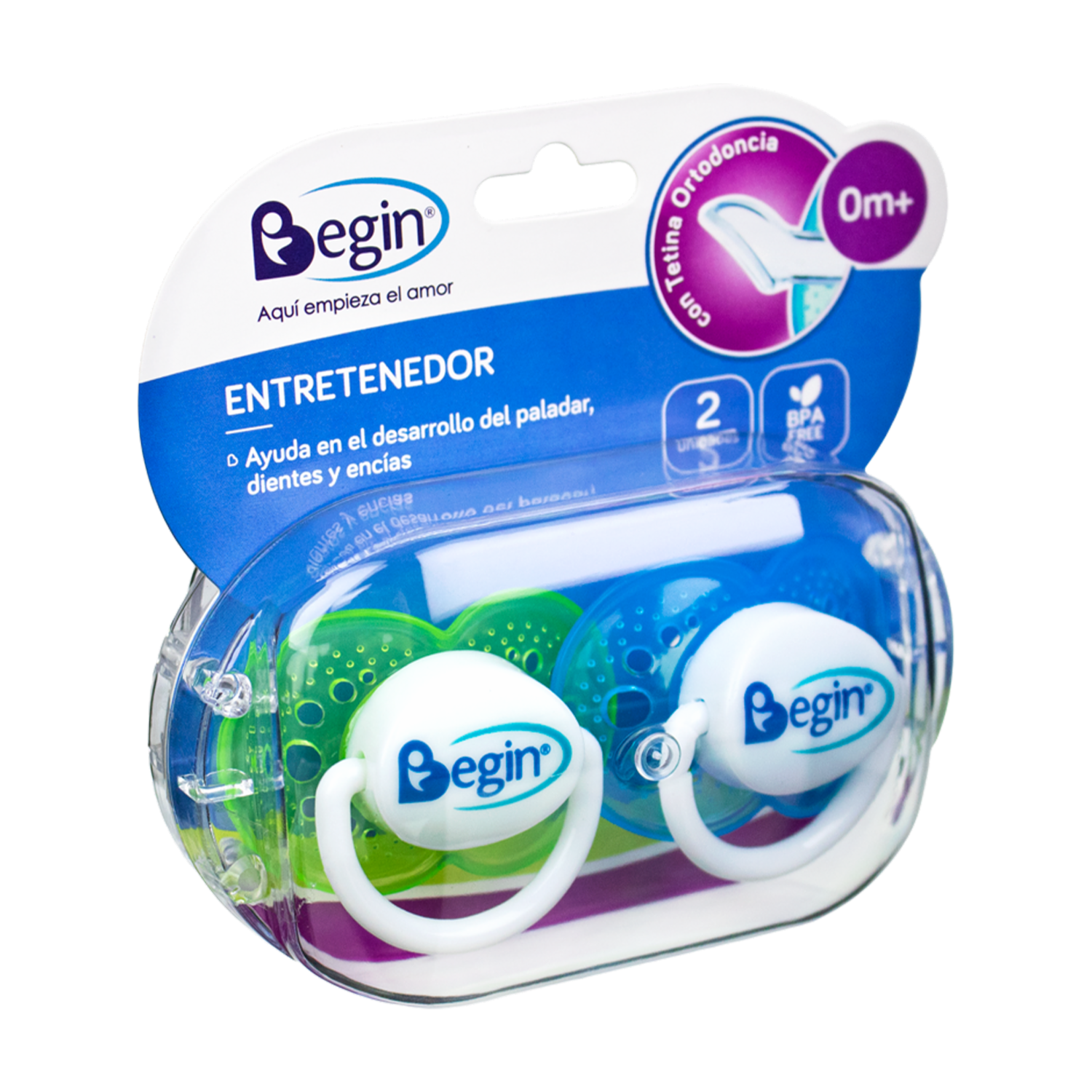 Chupón Para Bebé Con Tetina Ortodoncia BEGIN X 2 Uds